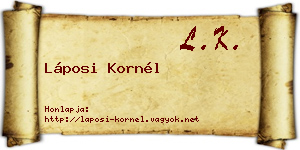 Láposi Kornél névjegykártya