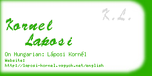 kornel laposi business card