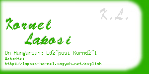 kornel laposi business card